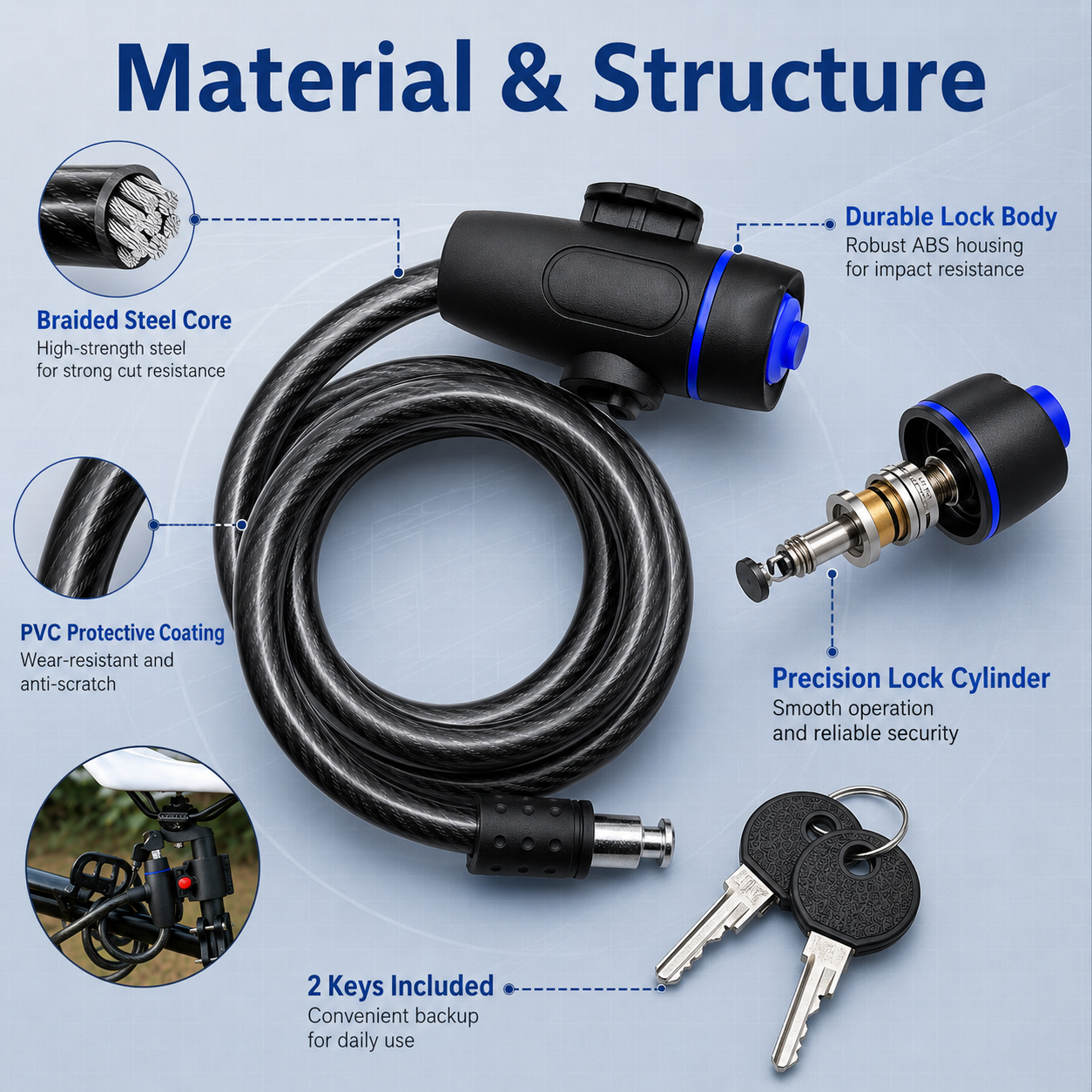 PINMOAP 1PC Universal Bike Loc – обзор и цена Commuter Bike Lock