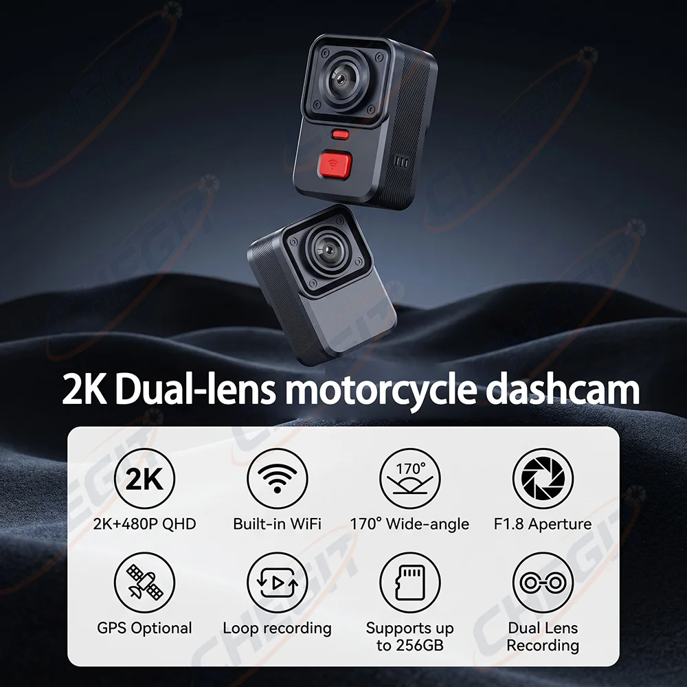 2 Camera Motorcycle DVR 2K HD  – обзор и цена Cycling Loop