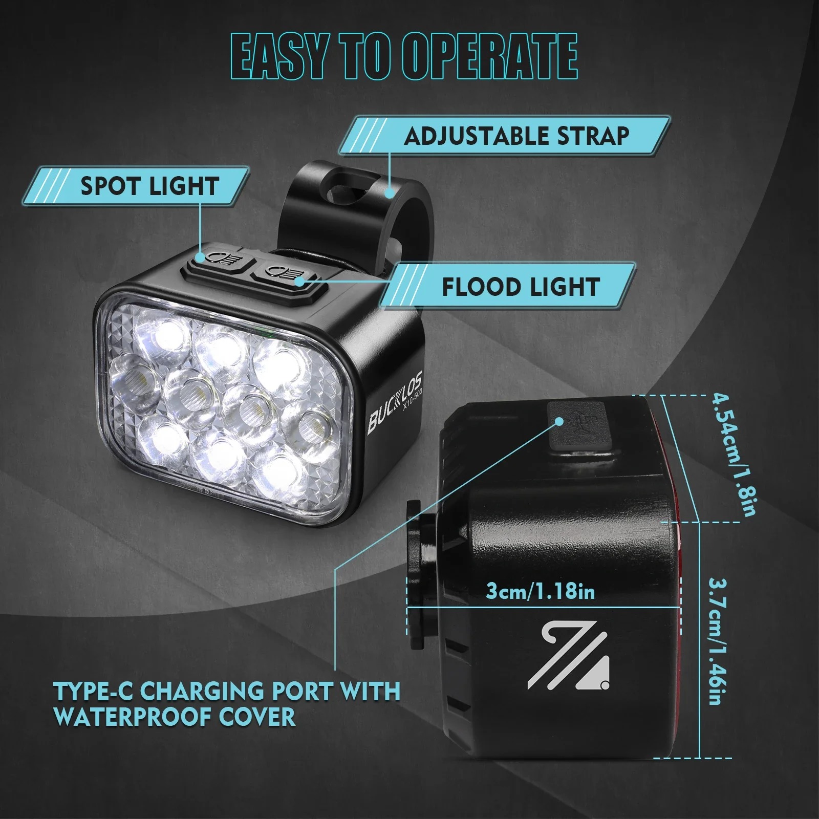 OEM/ODM BUCKLOS USB Charge Bic – обзор и цена Bike Light Front Rear