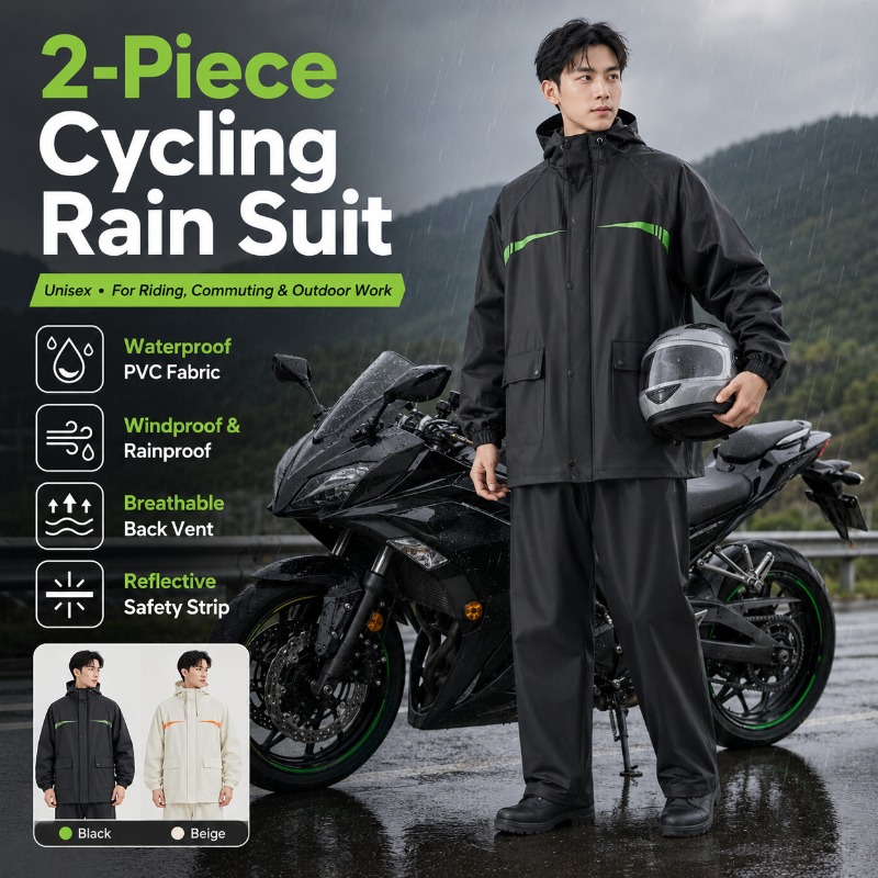 Unisex 2-Piece Waterproof Cycl – обзор и цена Cycling Commute Rain