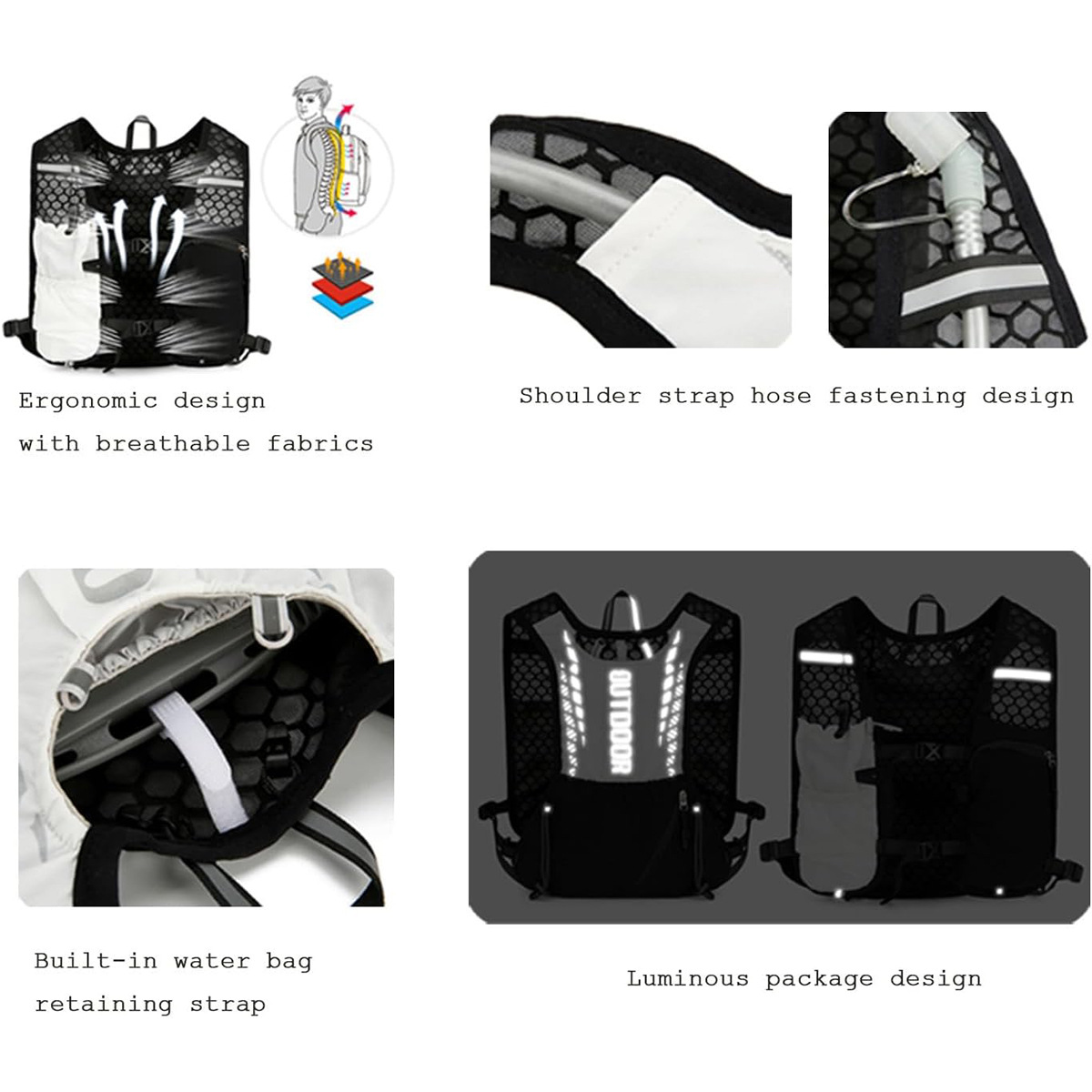 Reflective Running Hydration V – обзор и цена Cycling Commute Backpack