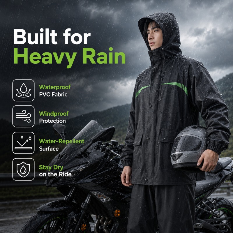 Unisex 2-Piece Waterproof Cycl – обзор и цена Cycling Commute Rain